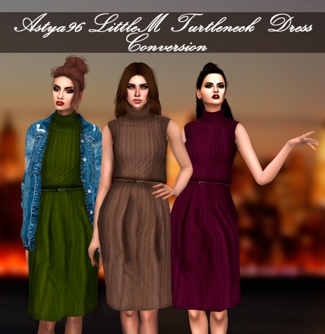 Little M Turtleneck Dress Conversion at Astya96 » Sims 4 Updates
