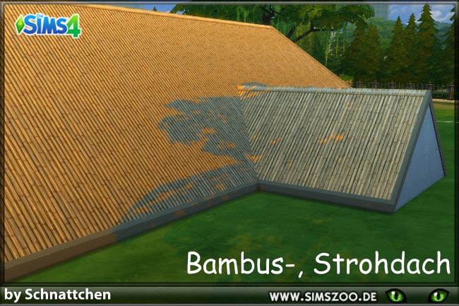 Sims 4 Bamboo roof by Schnattchen at Blacky’s Sims Zoo