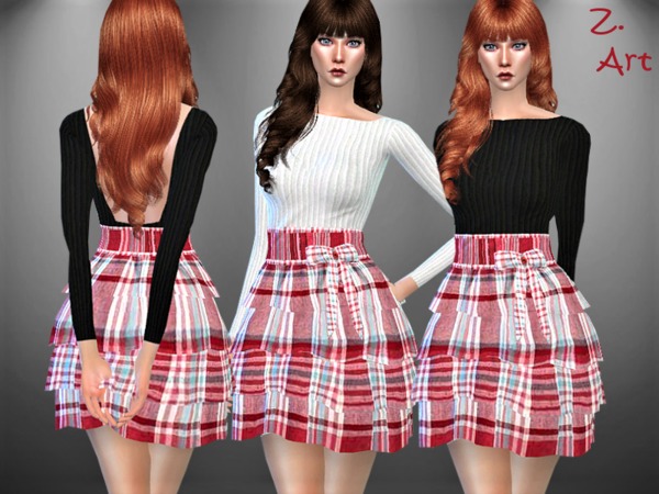 Sims 4 Winter CollectZ 04 chic dress by Zuckerschnute20 at TSR
