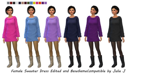 Sims 4 EP04 Female Sweater Dress Edited at Julietoon – Julie J