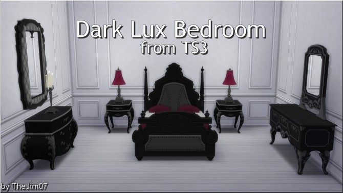 Sims 4 Dark Lux Bedroom from TS3 by TheJim07 at Mod The Sims