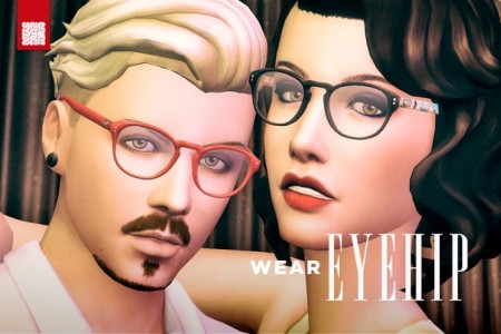 EyeHip Hipster Eyeglasses by Brainstrip at Mod The Sims