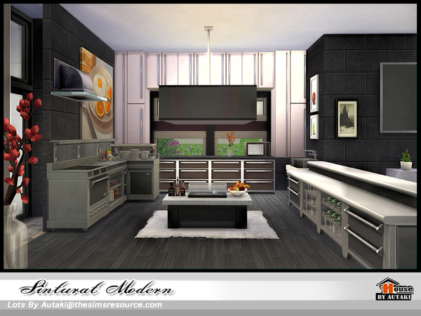 Sims 4 Sinturat Modern house NoCC by autaki at TSR