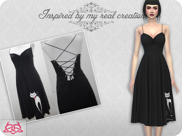 Sims 4 Claudia dress RECOLOR 10 by Colores Urbanos at TSR