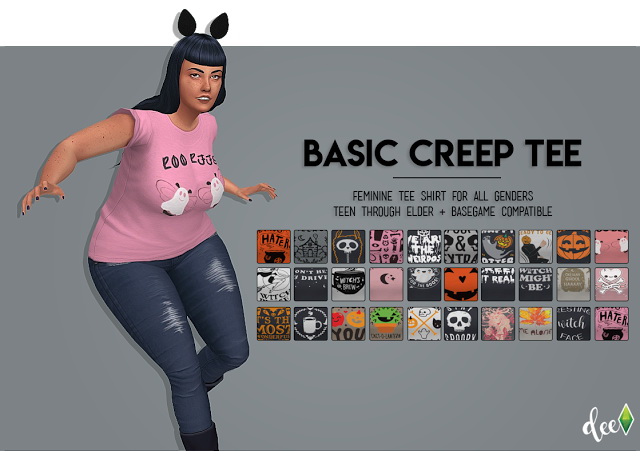 Sims 4 Basic Creep Tee at Deetron Sims