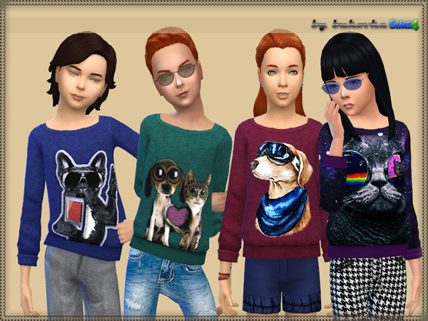 Sims 4 Sweater Pets kids by bukovka at TSR