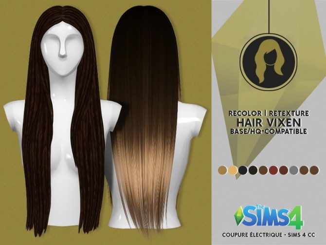 Sims 4 Vixen hair recolor at REDHEADSIMS