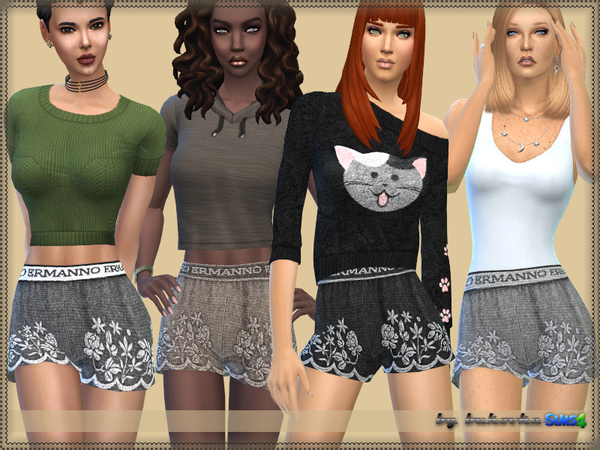 Sims 4 Short Lace by bukovka at TSR