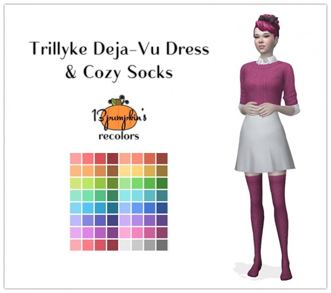 Sims 4 Trillyke’s Deja Vu Dress & Cozy Socks at 13pumpkin31