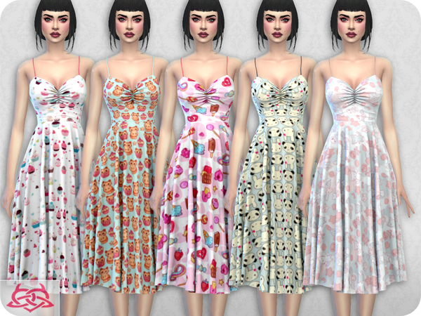 Sims 4 Claudia dress RECOLOR 4 by Colores Urbanos at TSR