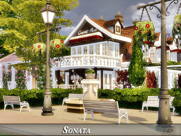 Sims 4 Sonata romantic restaurant by Danuta720 at TSR