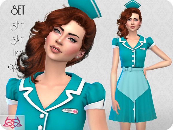Sims 4 Waitress SET RECOLOR 1 by Colores Urbanos at TSR