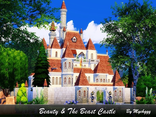 Sims 4 Beauty & The Beast Castle by MychQQQ at TSR