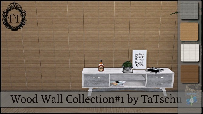 Sims 4 Wood Wall with ceramic elements at TaTschu`s Sims4 CC