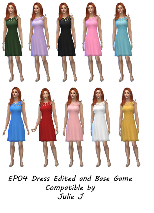 Sims 4 EP04 Dress Edited & Base Game Compatible at Julietoon – Julie J