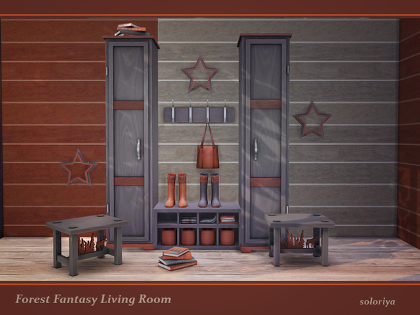 Sims 4 Forest Fantasy Living Room set by soloriya at TSR