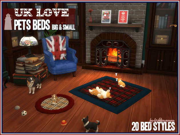 Sims 4 UK LOVE Pets Beds by Waterwoman at Akisima