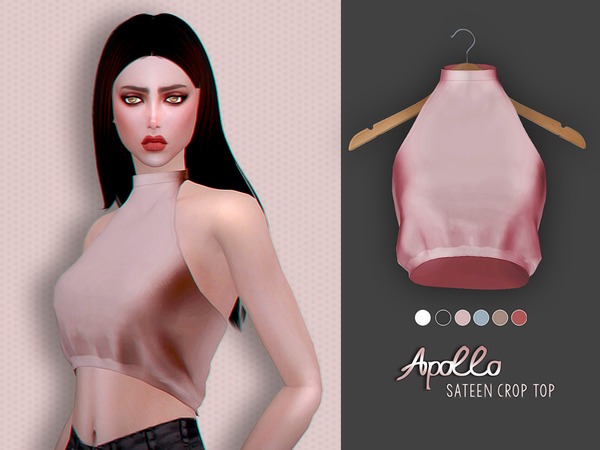 Sims 4 Apollo Sateen Top by Screaming Mustard at TSR