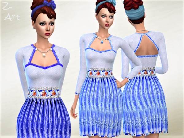 Sims 4 Winter CollectZ 05 dress by Zuckerschnute20 at TSR