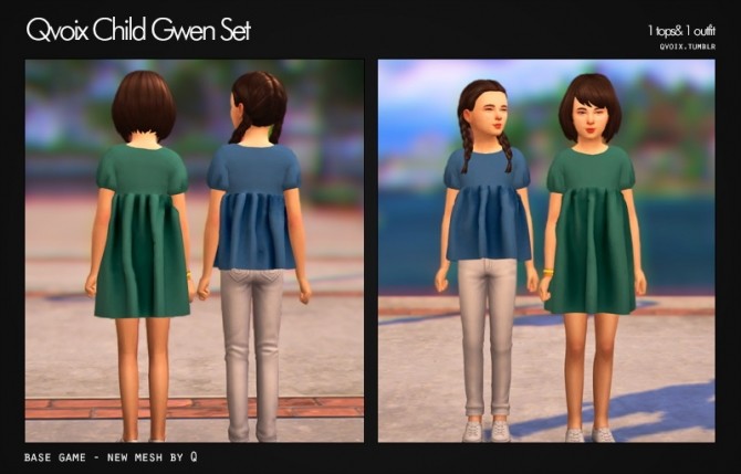 Sims 4 Gwen Set girls at qvoix – escaping reality