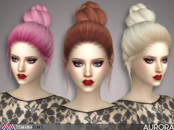 Sims 4 Aurora Hair 46 by TsminhSims at TSR