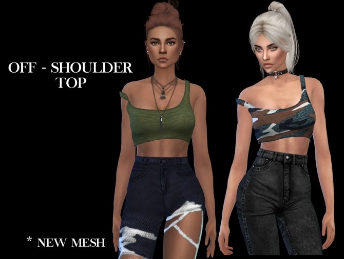 Sims 4 Off Shoulder Top at Leo Sims