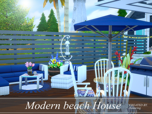 Sims 4 Modern beach House by Runaring at TSR