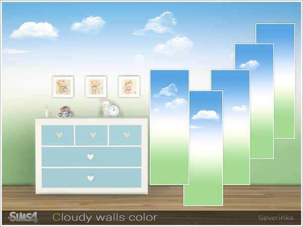 Sims 4 Cloudy walls color by Severinka at TSR