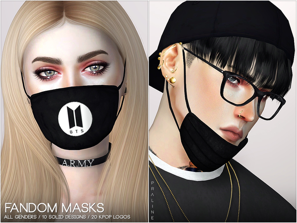 Sims 4 Fandom Masks by Pralinesims at TSR