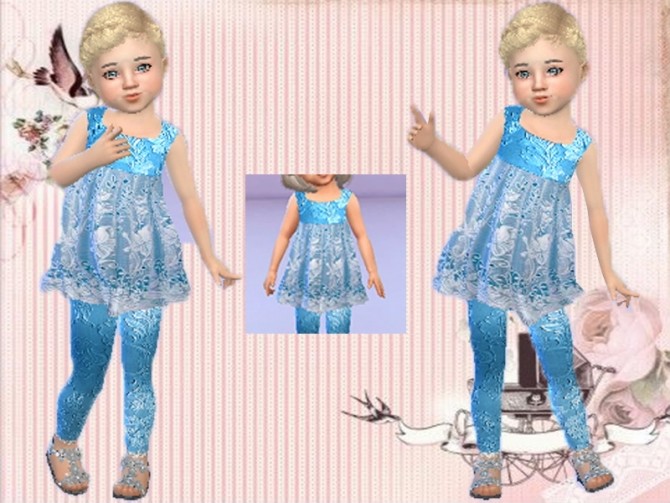 Sims 4 Blue lace top and pants T at Trudie55