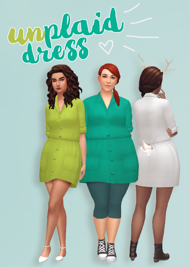 Sims 4 Unplaid Dress at Hamburger Cakes