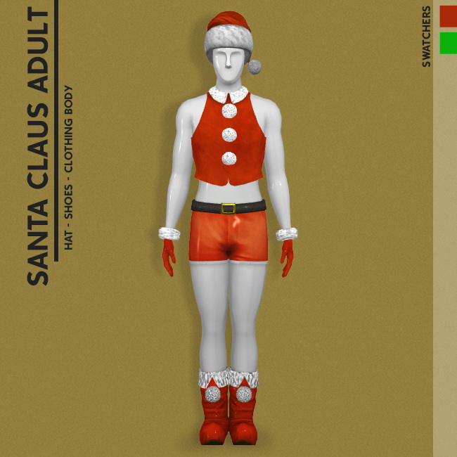 Sims 4 SANTA CLAUS COSTUME by Thiago Mitchell at REDHEADSIMS