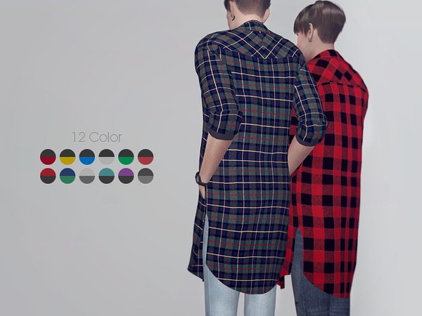 Sims 4 Long flannel shirts M by KKs at TSR