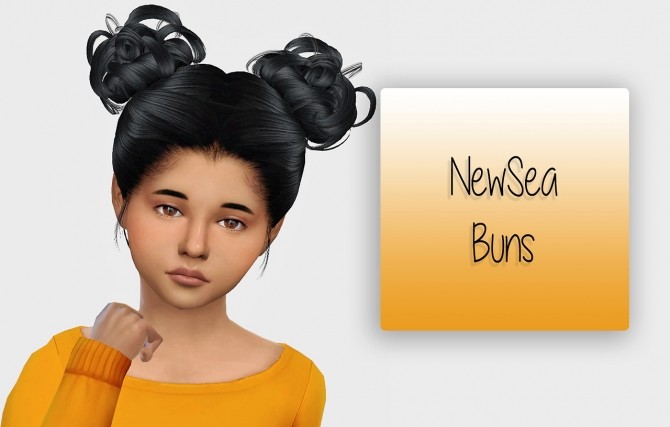 Sims 4 NewSea Buns Hair Kids Version at Simiracle