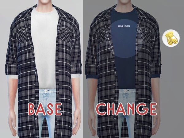 Sims 4 Long flannel shirts M by KKs at TSR