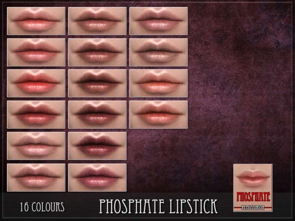 Sims 4 Phosphate Lipstick by RemusSirion at TSR