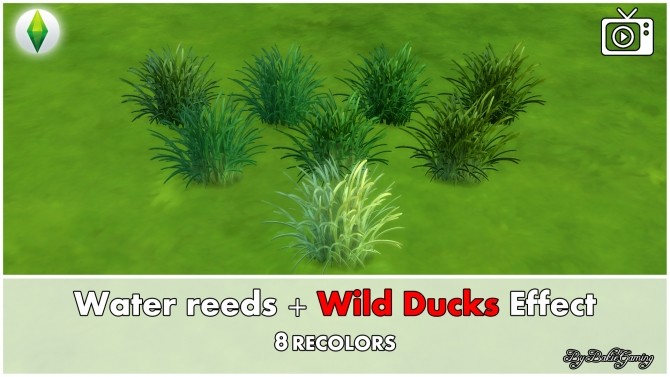 Sims 4 Water reeds + Wild Ducks & Ducklings Effect by Bakie at Mod The Sims
