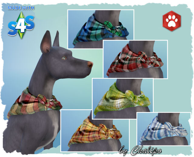 Sims 4 Dogs scarves by Chalipo at All 4 Sims