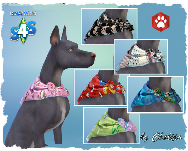 Sims 4 Dogs scarves by Chalipo at All 4 Sims
