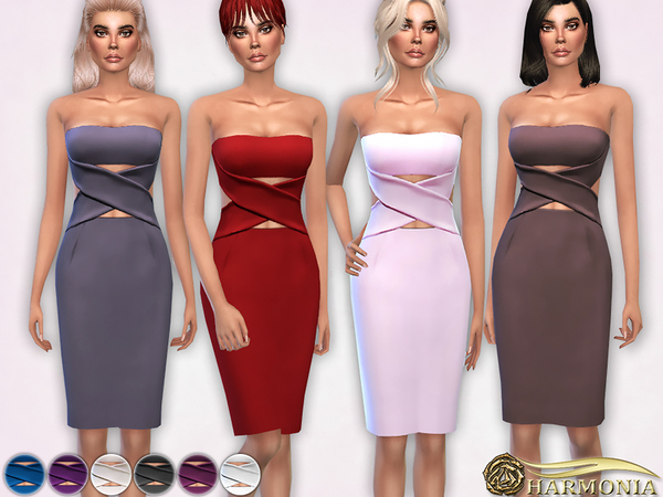 Sims 4 Cut out Bandage Bodycon Dress by Harmonia at TSR