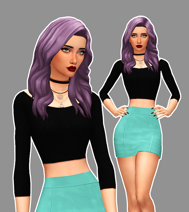 Sims 4 Simple Skirt with belt at Kass