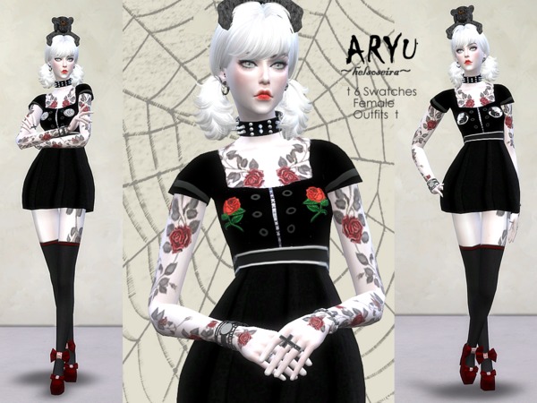 Sims 4 ARYU Mini dress by Helsoseira at TSR