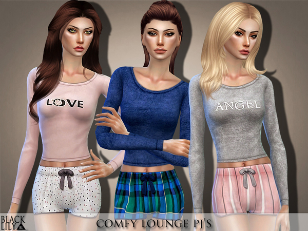 Sims 4 Comfy Lounge PJs by Black Lily at TSR