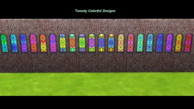 Sims 4 Stained Glass Windows with Rosettes by Snowhaze at Mod The Sims