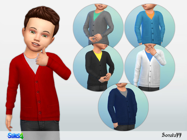 Sims 4 Classic cardigan for toddler boys by Sonata77 at TSR