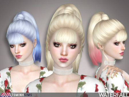 Waterfall Hair 47 By Tsminhsims At Tsr » Sims 4 Updates