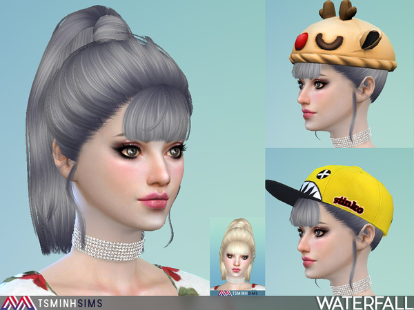 Sims 4 Waterfall Hair 47 by TsminhSims at TSR