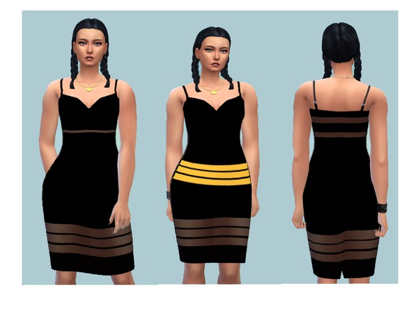 Sims 4 Black Dress Lilly by Louisa 1 at TSR