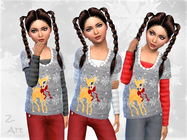 Sims 4 WinterkidZ 01 sweater by Zuckerschnute20 at TSR