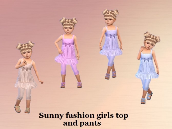 Sims 4 Sunny fashion girls top and pants at Trudie55
